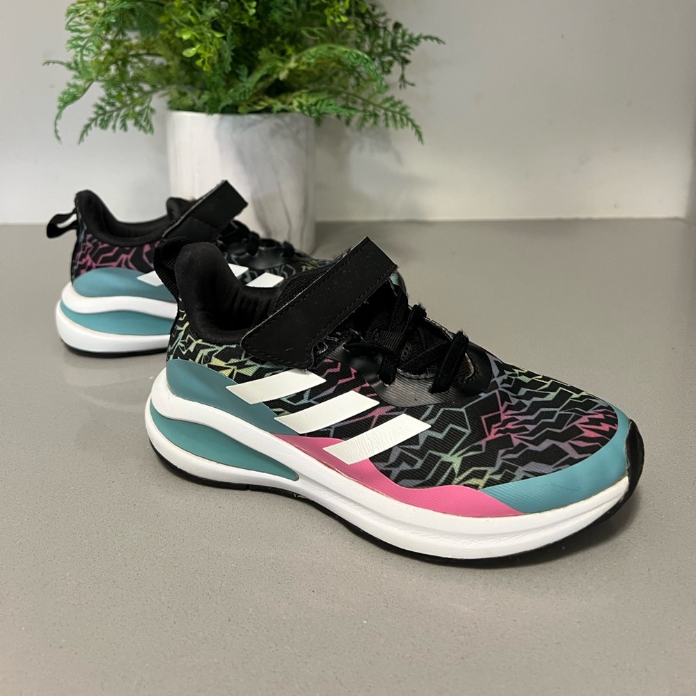 adidas Kids' Sneakers with Black, White, and Pink Accents